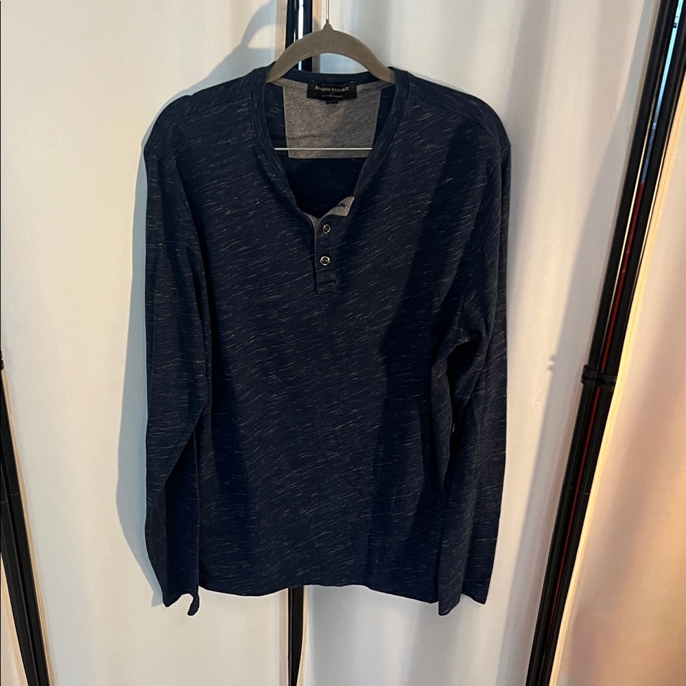 Banana Republic Dark Blue Henley Sweater